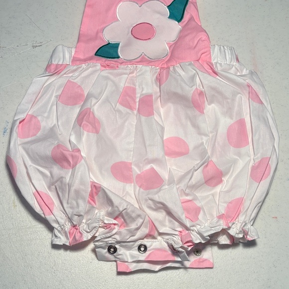 Nannette Pink and White Polka Dot Romper - Picture 4 of 7